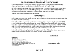 Quyết định 1191/QĐ-BTTTT 2018 Quy chế quản lý thống nhất hoạt động đối ngoại của Bộ Thông tin