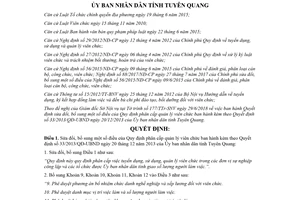 Quyết định 04/2018/QĐ-UBND sửa đổi Quyết định 33/2013/QĐ-UBND Tuy&#234;n Quang