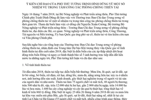 Thông báo 253/TB-VPCP 2018 ý kiến chỉ đạo Phó Thủ tướng công tác phòng chống thiên tai