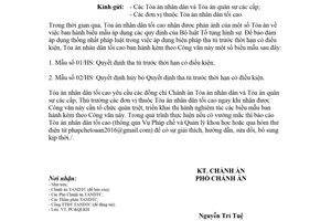 Công văn 160/TANDTC-PC 2018 biểu mẫu về tha tù trước thời hạn có điều kiện