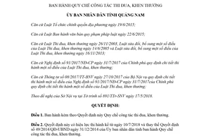 Quyết định 07/2018/QĐ-UBND Quy chế công tác thi đua khen thưởng Quảng Nam