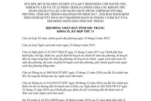 Nghị quyết 08/2018/NQ-HĐND sửa đổi 01/2017/NQ-HĐND phân cấp nguồn thu Sóc Trăng