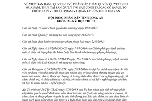 Nghị quyết 19/2018/NQ-HĐND phân cấp thẩm quyền quyết định xử lý tài sản công Long An