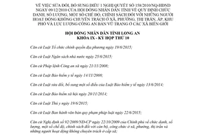 Nghị quyết 25/2018/NQ-HĐND sửa 158/2010/NQ-HĐND người hoạt động không chuyên trách Long An