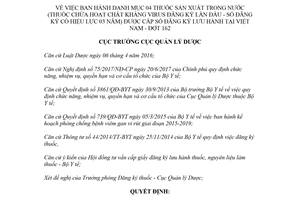 Quyết định 458/QĐ-QLD 2018 danh mục thuốc sản xuất trong nước được cấp số đăng ký lưu hành