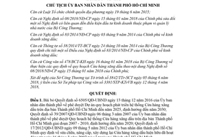 Quyết định 2703/QĐ-UBND 2018 bãi bỏ văn bản hệ thống Cửa hàng xăng dầu Hồ Chí Minh