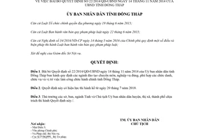 Quyết định 18/2018/QĐ-UBND bãi bỏ 22/2014/QĐ-UBND đào tạo nghiệp vụ đúng chức vụ Đồng Tháp