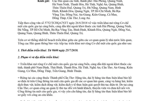 Công văn 4230/TCHQ-CNTT 2018 triển khai mở rộng Cơ chế một cửa quốc gia
