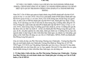 Chỉ thị 14/CT-UBND 2018 cải thiện nâng cao Chỉ số cải cách hành chính PAR INDEX Hải Phòng