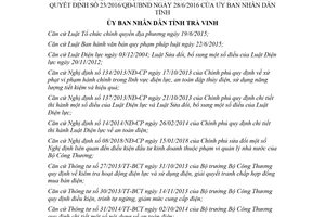 Quyết định 19/2018/QĐ-UBND sửa đổi Quyết định 23/2016/QĐ-UBND hoạt động điện lực Trà Vinh