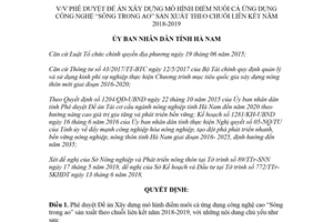 Quyết định 994/QĐ-UBND 2018 Xây dựng mô hình điểm nuôi cá công nghệ Sông trong ao Hà Nam