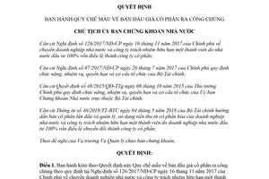Quyết định 585/QĐ-UBCK 2018 Quy chế mẫu bán đấu giá cổ phần ra công chúng