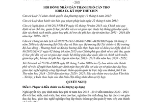 Nghị quyết 04/2018/NQ-HĐND mức học phí cơ sở giáo dục đại học Cần Thơ