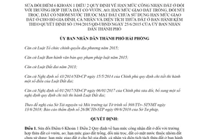 Quyết định 20/2018/QĐ-UBND sửa đổi Quyết định 1394/2015/QĐ-UBND Hải Phòng