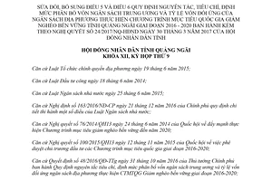 Nghị quyết 06/2018/NQ-HĐND sửa đổi 24/2017/NQ-HĐND tỷ lệ vốn đối ứng ngân sách Quảng Ngãi