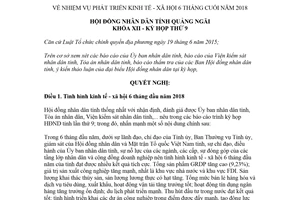 Nghị quyết 01/2018/NQ-HĐND nhiệm vụ phát triển kinh tế xã hội 6 tháng cuối năm Quảng Ngãi