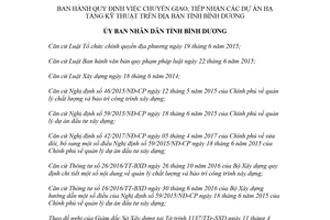 Quyết định 21/2018/QĐ-UBND chuyển giao tiếp nhận dự án hạ tầng kỹ thuật Bình Dương