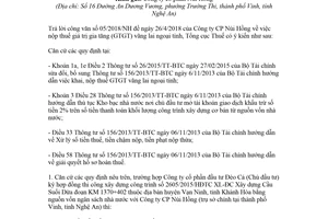 Công văn 2773/TCT-KK 2018 nộp thuế giá trị gia tăng vãng lai ngoại tỉnh