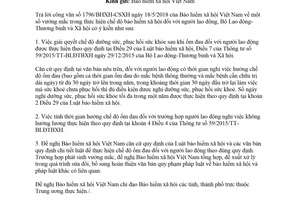 Công văn 2856/LĐTBXH-BHXH 2018 vướng mắc thực hiện chế độ bảo hiểm xã hội người lao động