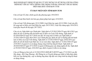 Quyết định 20/2018/QĐ-UBND quản lý sử dụng công trình kỹ thuật viễn thông thụ động Kon Tum