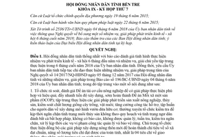 Nghị quyết 01/2018/NQ-HĐND nhiệm vụ phát triển kinh tế xã hội 6 tháng cuối Bến Tre