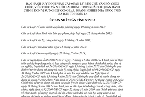 Quyết định 22/2018/QĐ-UBND quản lý biên chế cơ quan nhà nước doanh nghiệp nhà nước Sơn La