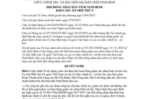 Nghị quyết 11/2018/NQ-HĐND nội dung mức chi đảm bảo giám sát phản biện xã hội Ninh Bình