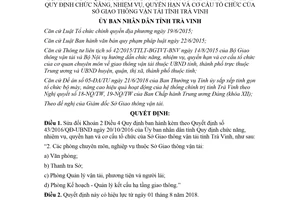 Quyết định 22/2018/QĐ-UBND sửa đổi 43/2016/QĐ-UBND cơ cấu tổ chức Sở Giao thông Trà Vinh