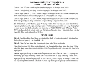 Nghị quyết 04/2018/NQ-HĐND phân cấp quản lý tài sản công Đắk Lắk