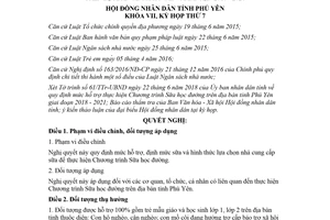 Nghị quyết 05/2018/NQ-HĐND mức hỗ trợ chương trình sữa học đường Phú Yên