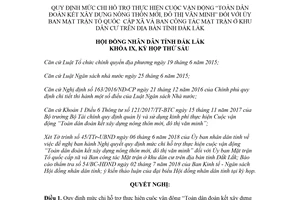 Nghị quyết 01/2018/NQ-HĐND mức chi hỗ trợ Toàn dân xây dựng nông thôn mới Đắk Lắk