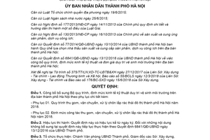 Quyết định 3599/QĐ-UBND 2018 định mức kinh tế kỹ thuật duy trì vệ sinh môi trường Hà Nội