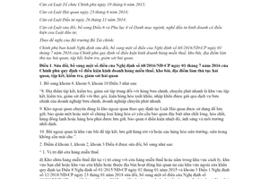 Nghị định 67/2020/NĐ-CP sửa đổi 68/2016/NĐ-CP điều kiện kinh doanh hàng miễn thuế kho bãi