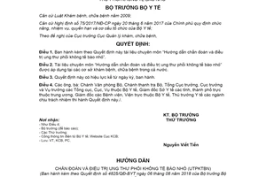 Quyết định 4825/QĐ-BYT 2018 tài liệu chuyên môn Hướng dẫn chẩn đoán và điều trị ung thư phổi