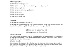 Tiêu chuẩn quốc gia TCVN 9030:2017 về Bê tông nhẹ - Phương pháp thử