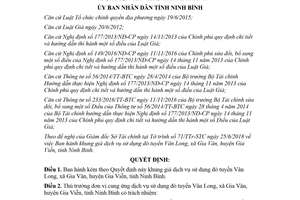 Quyết định 14/2018/QĐ-UBND khung giá dịch vụ sử dụng đò tuyến Vân Long Ninh Bình