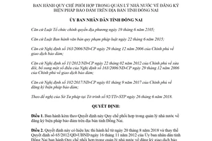 Quyết định 31/2018/QĐ-UBND Quy chế phối hợp quản lý về đăng ký biện pháp bảo đảm Đồng Nai