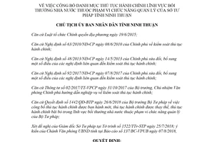 Quyết định 1300/QĐ-UBND 2018 thủ tục bồi thường nhà nước thuộc Sở Tư pháp Ninh Thuận