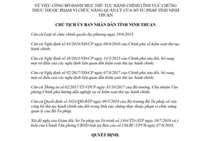 Quyết định 1299/QĐ-UBND 2018 thủ tục hành chính chứng thực thuộc Sở Tư pháp Ninh Thuận