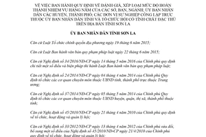 Quyết định 24/2018/QĐ-UBND xếp loại mức độ hoàn thành nhiệm vụ của các sở ban ngành Sơn La