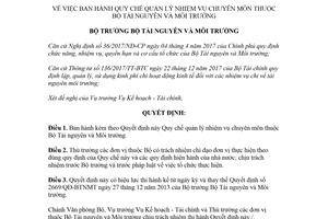 Quyết định 2536/QĐ-BTNMT 2018 Quy chế quản lý nhiệm vụ chuyên môn thuộc Bộ Tài nguyên