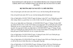 Quyết định 2539/QĐ-BTNMT 2018 Quy chế quản lý tài chính trong cơ quan thuộc Bộ Tài nguyên