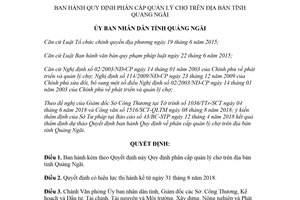 Quyết định 23/2018/QĐ-UBND Quy định phân cấp quản lý chợ Quảng Ngãi