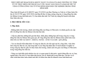 Kế hoạch 44/KH-UBND 2018 tăng cường công tác ở vùng đồng bào dân tộc Khmer Trà Vinh