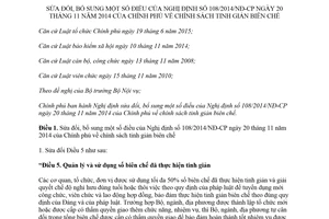 Nghị định 113/2018/NĐ-CP sửa đổi Nghị định 108/2014/NĐ-CP về chính sách tinh giản biên chế