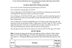 Quyết định 50/2018/QĐ-UBND mức thu chế độ thu nộp phí đăng ký giao dịch bảo đảm Lạng Sơn
