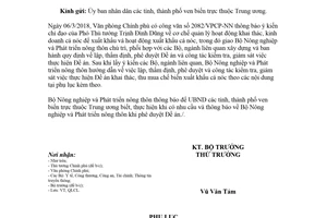 Công văn 6548/BNN-QLCL 2018 Đề án khai thác thu mua chế biến và xuất khẩu cá nóc