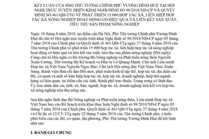 Thông báo 336/TB-VPCP 2018 kết luận Phó Thủ tướng Chính phủ Vương Đình Huệ về hợp tác xã