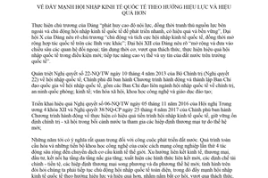 Chỉ thị 26/CT-TTg 2018 đẩy mạnh hội nhập kinh tế quốc tế theo hướng hiệu lực và hiệu quả hơn