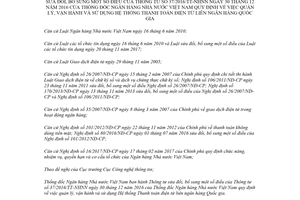 Thông tư 21/2018/TT-NHNN sửa đổi Thông tư 37/2016/TT-NHNN Thanh toán liên ngân hàng